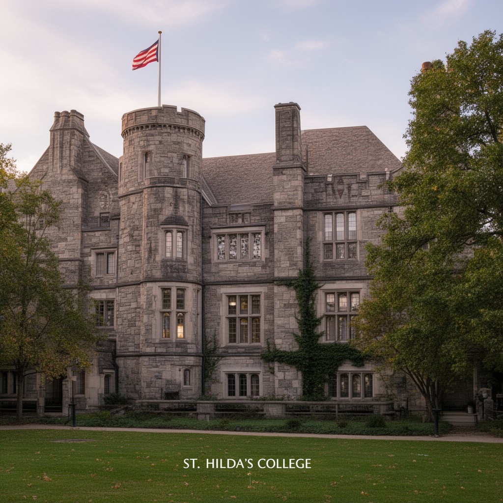 AI-generated illustration of St. Hilda's College
