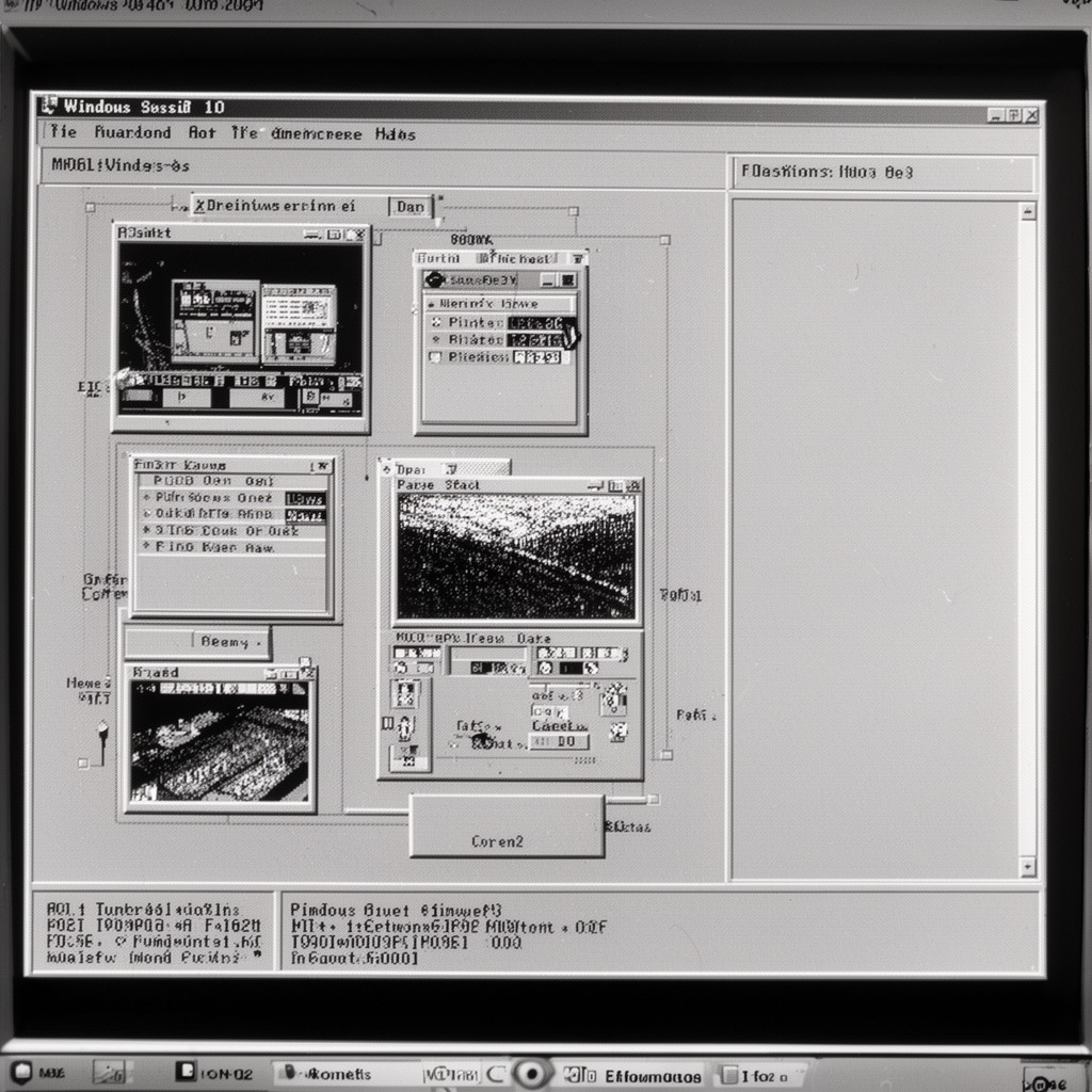 AI-generated illustration of Windows 1.0