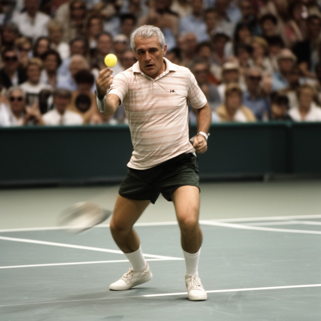 AI-generated illustration of Bobby Riggs