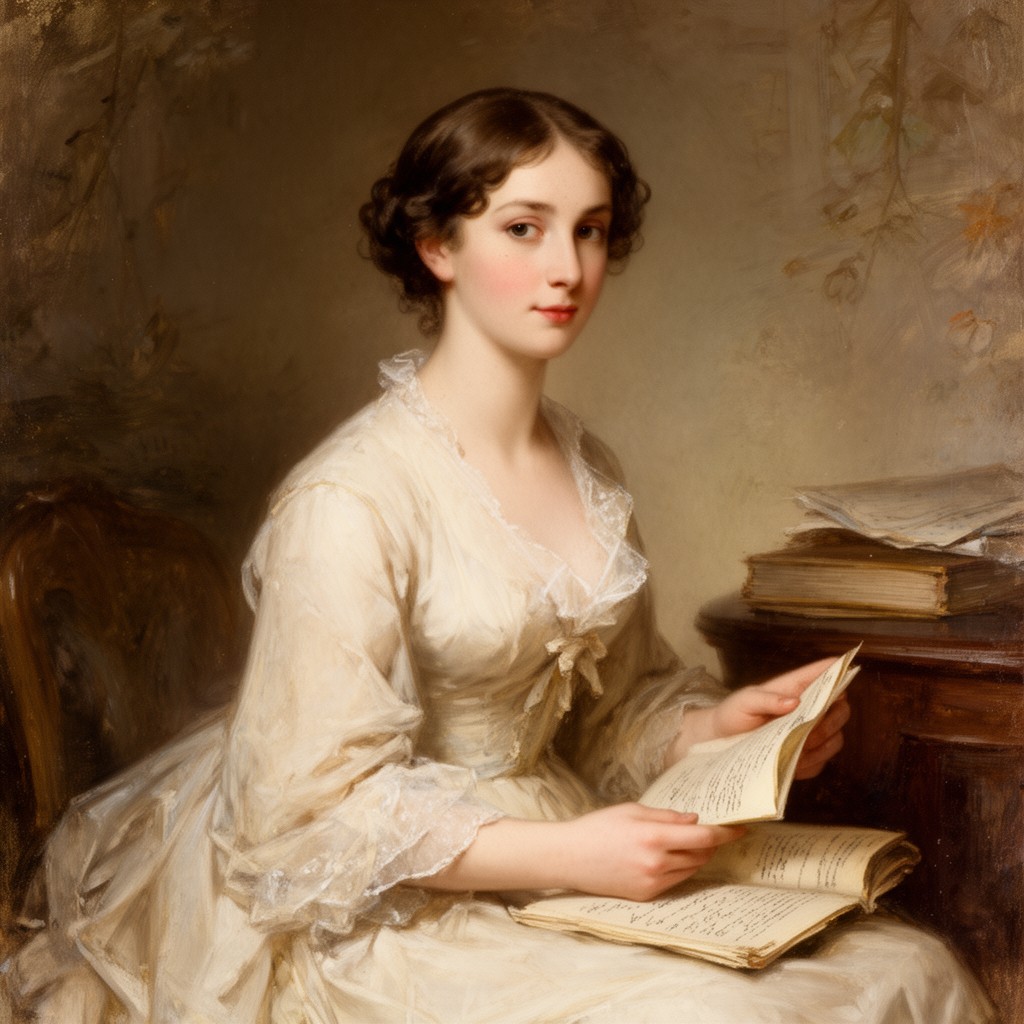 AI-generated illustration of Jane Austen
