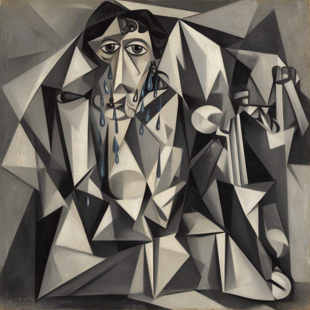 AI-generated illustration of The Weeping Woman