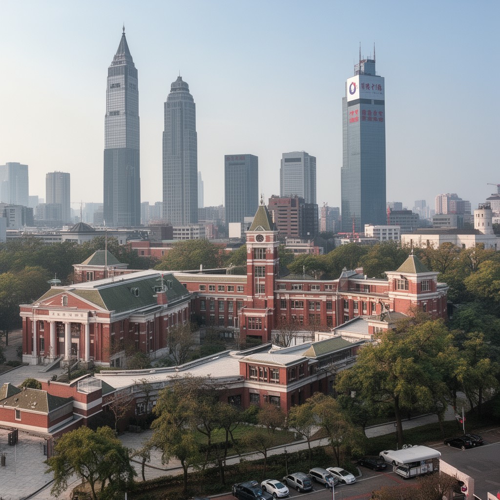 AI-generated illustration of Fudan University