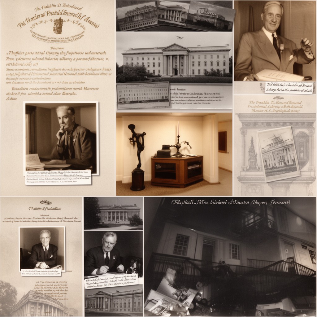 AI-generated illustration of Franklin D. Roosevelt Presidential Library and Museum