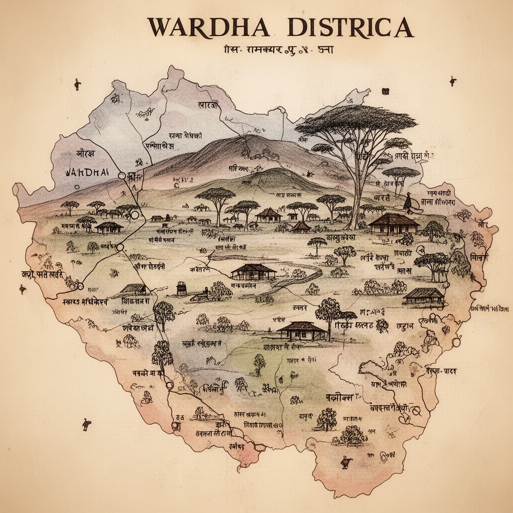 AI-generated illustration of Wardha district