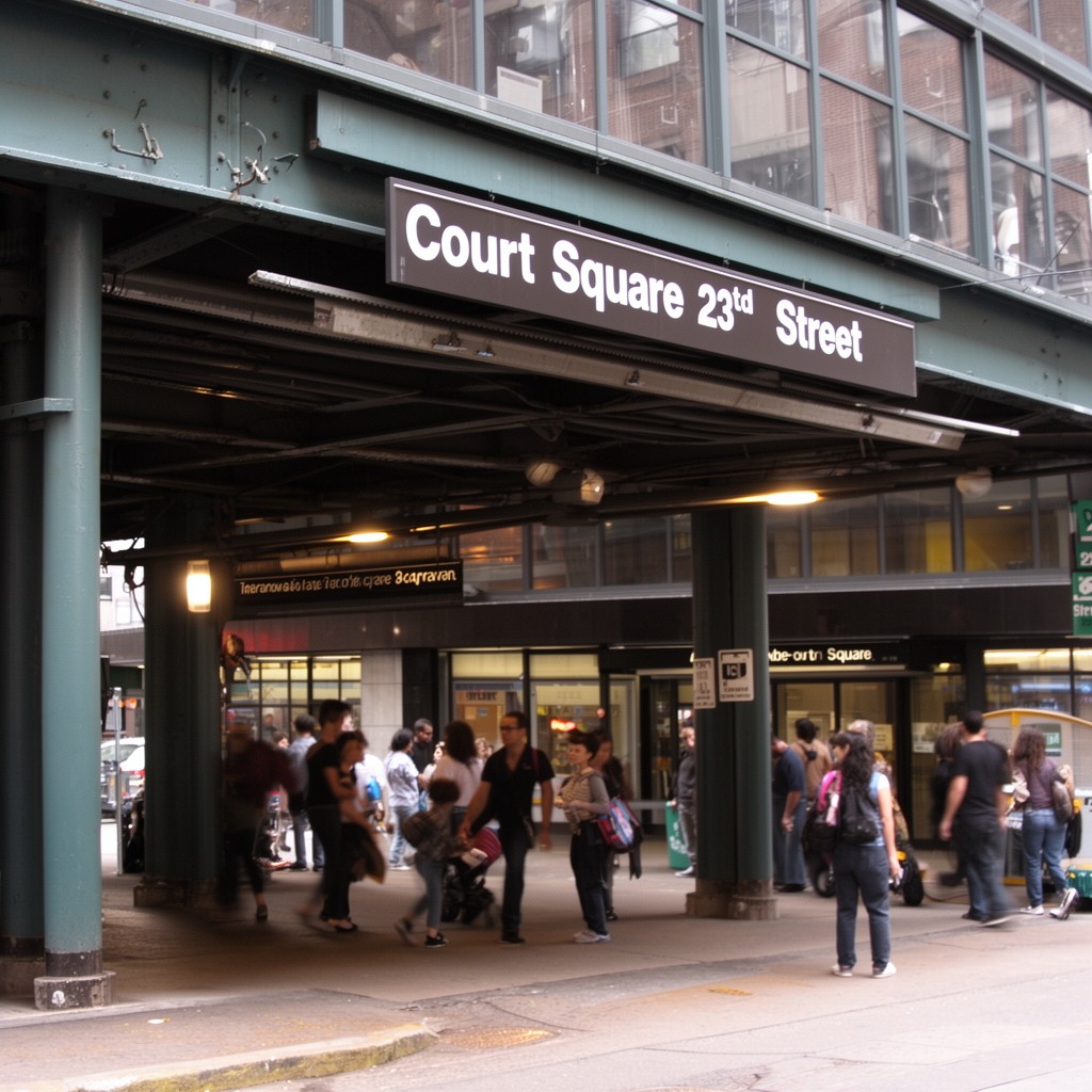 AI-generated illustration of Court Square–23rd Street