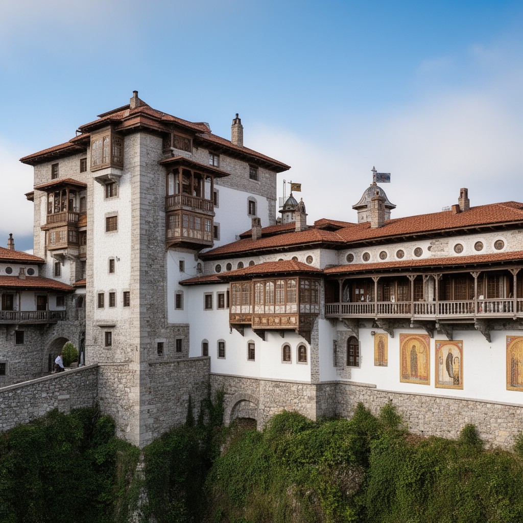 AI-generated illustration of Vatopedi Monastery