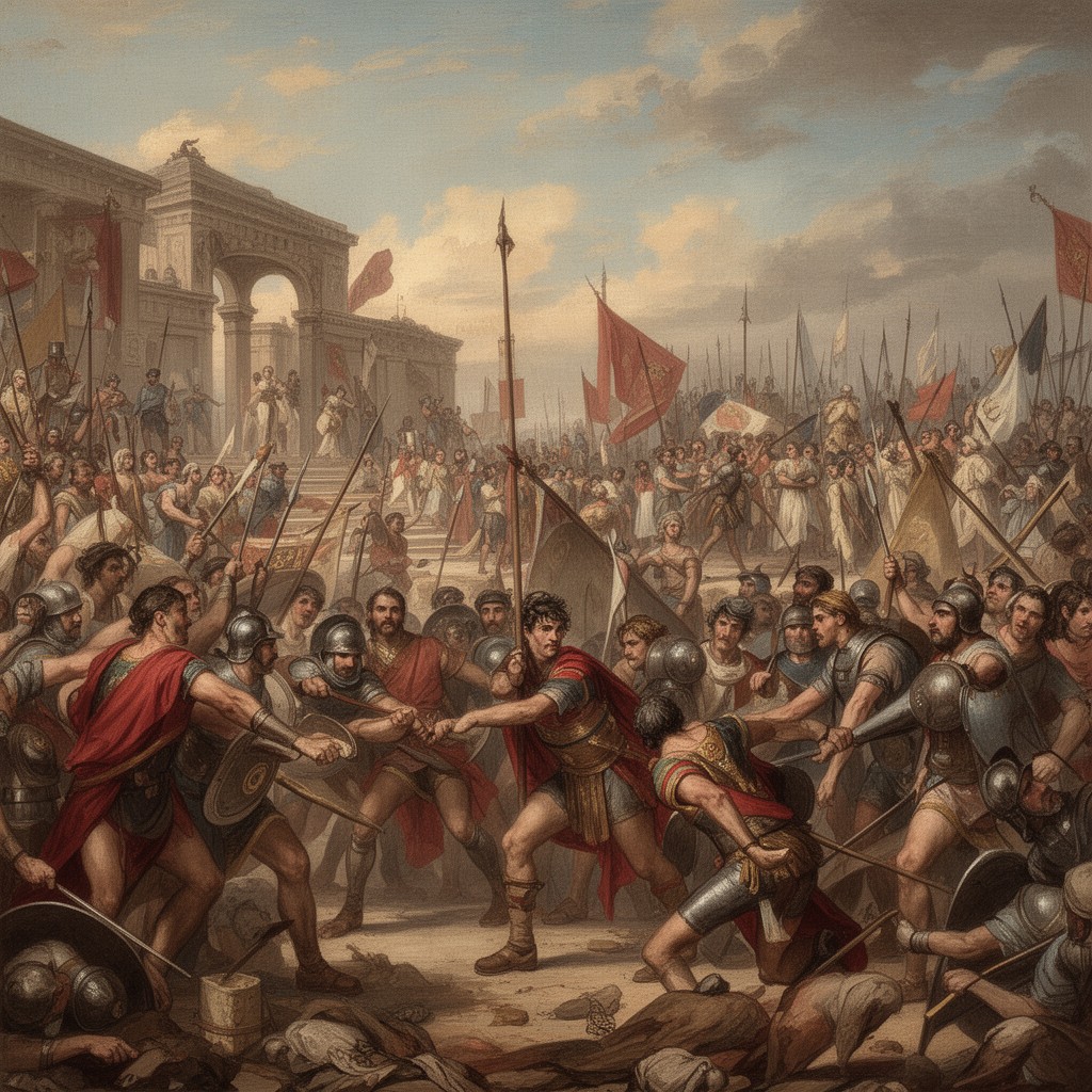 AI-generated illustration of Roman civil wars