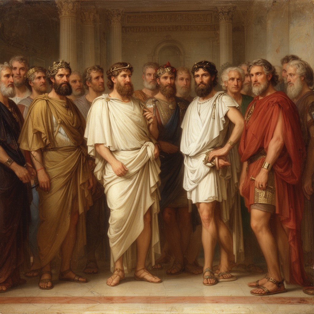 AI-generated illustration of Roman emperors