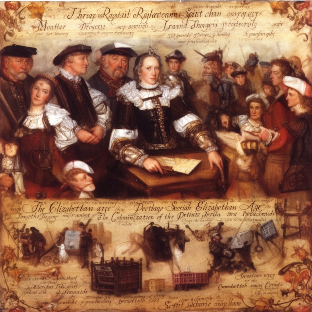 AI-generated illustration of Elizabethan era (second Elizabethan age)