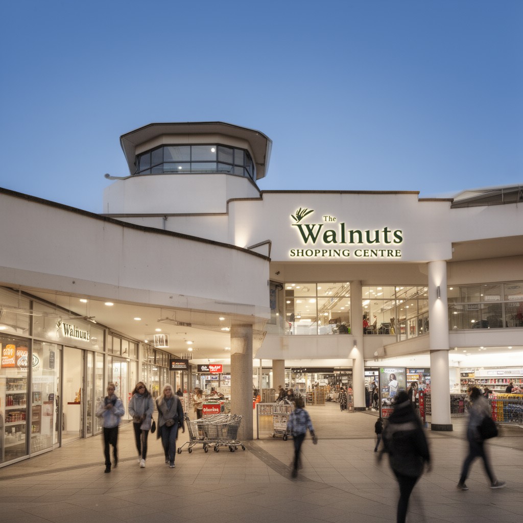AI-generated illustration of The Walnuts Shopping Centre