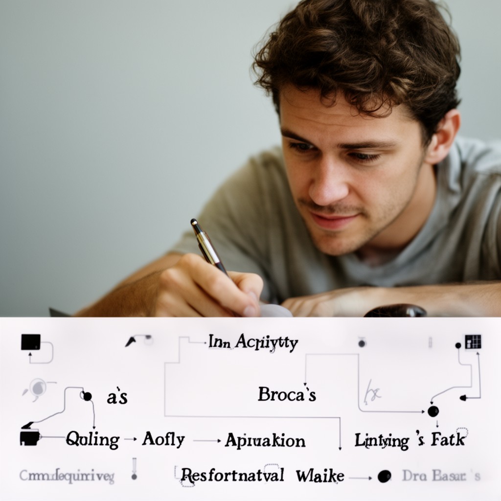 AI-generated illustration of Broca's aphasia