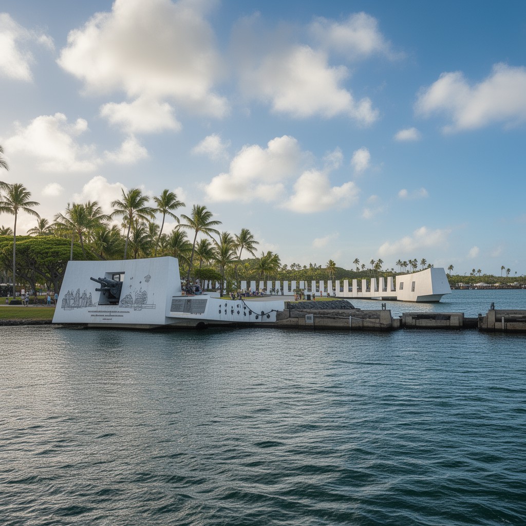 AI-generated illustration of USS Arizona Memorial