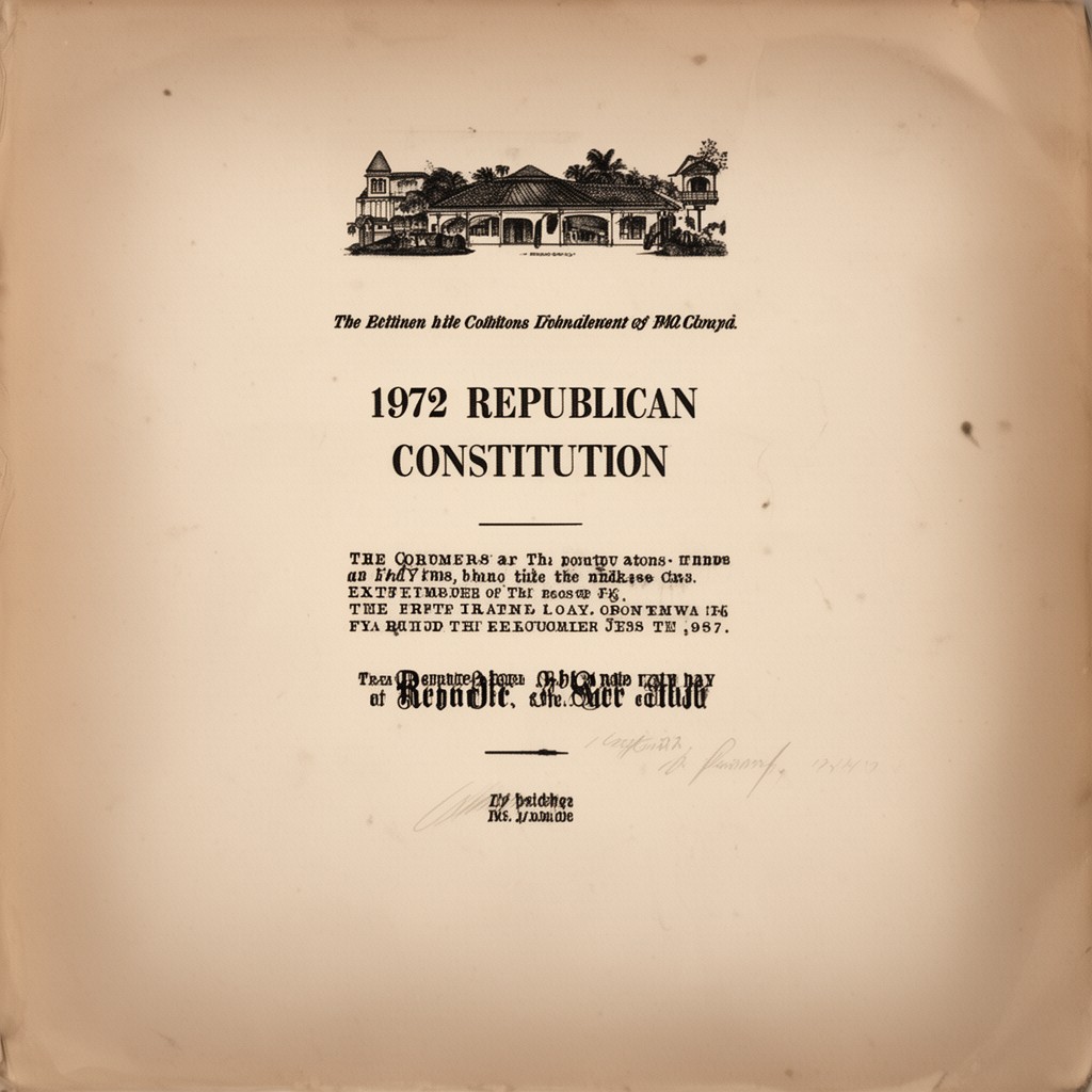 AI-generated illustration of 1972 republican constitution of Sri Lanka