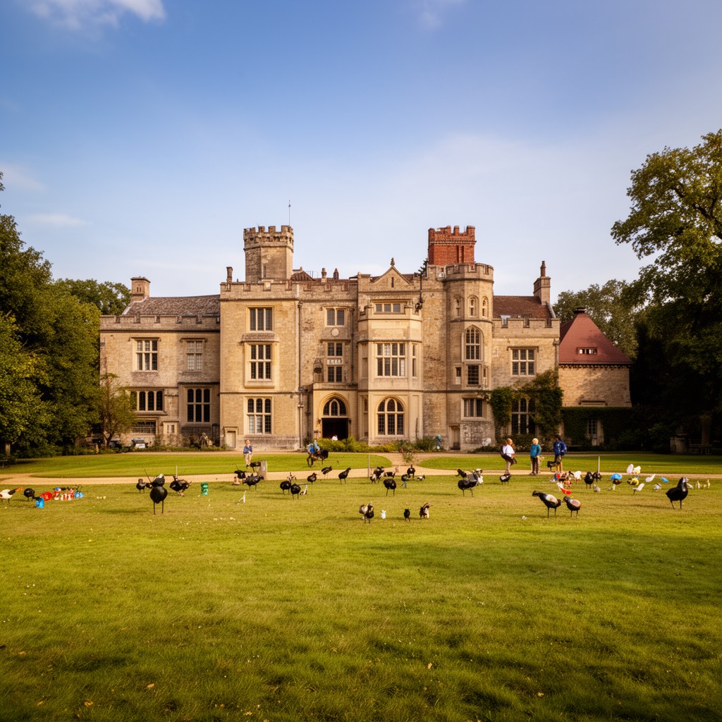 AI-generated illustration of Barnwell Manor, Northamptonshire, England