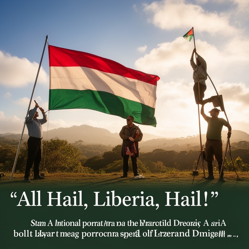 AI-generated illustration of All Hail, Liberia, Hail!