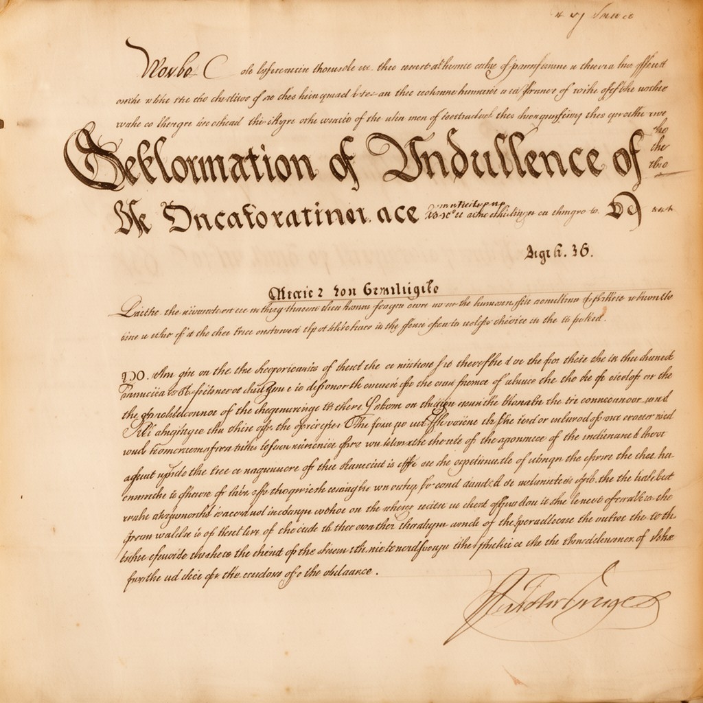 AI-generated illustration of Declaration of Indulgence