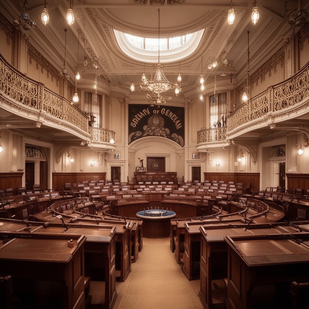 AI-generated illustration of Senate of Ceylon