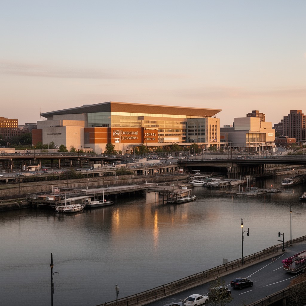 AI-generated illustration of Connecticut Convention Center