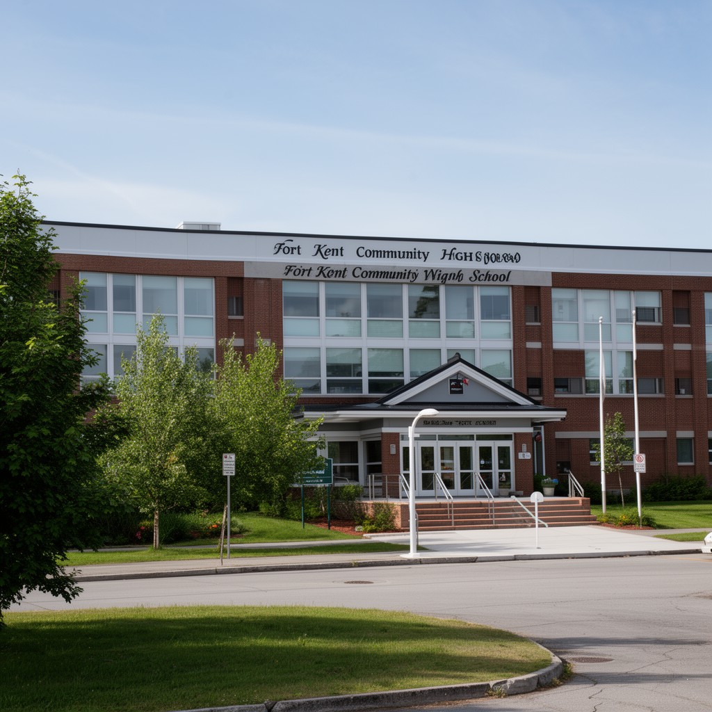 AI-generated illustration of Fort Kent Community High School