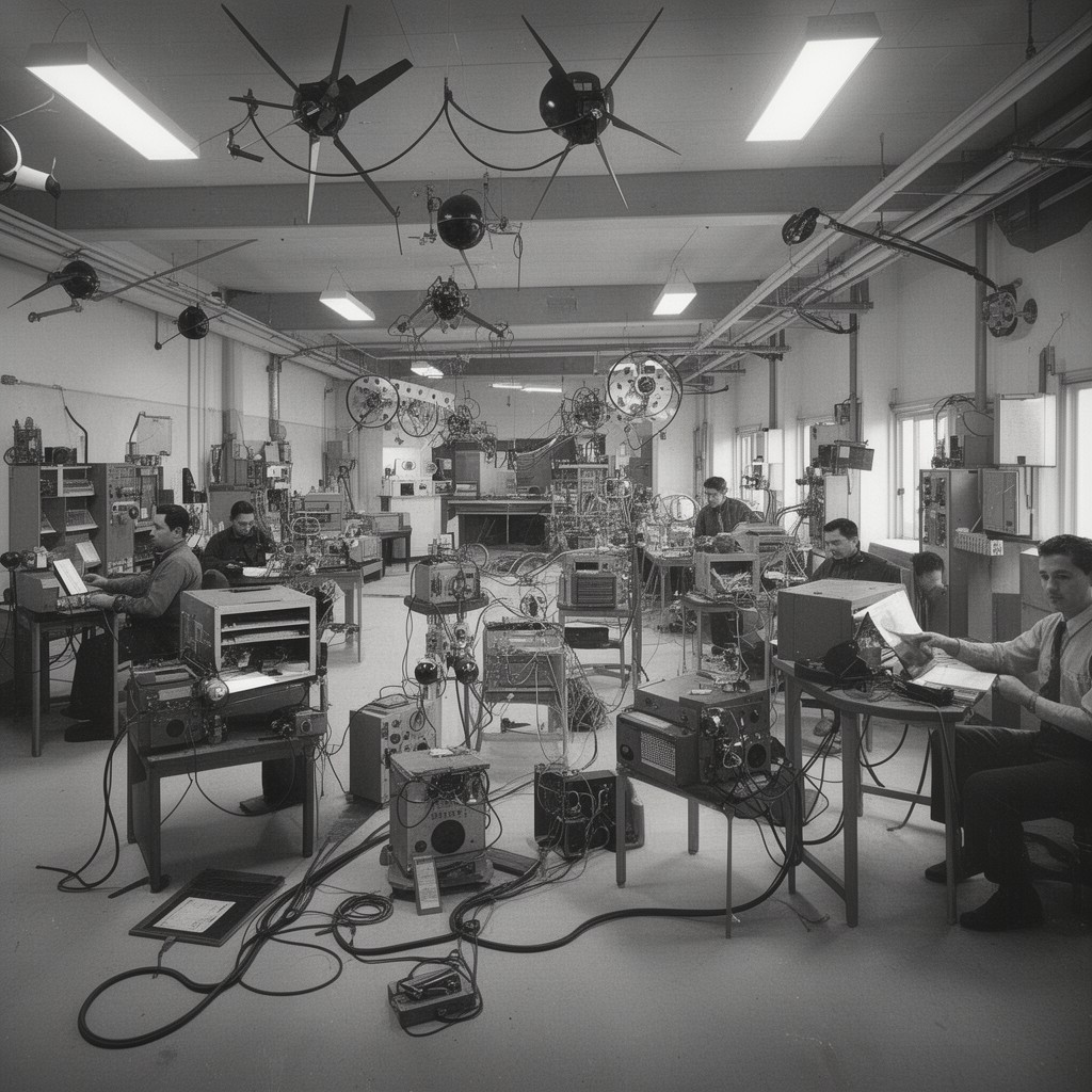 AI-generated illustration of Massachusetts Institute of Technology Radiation Laboratory