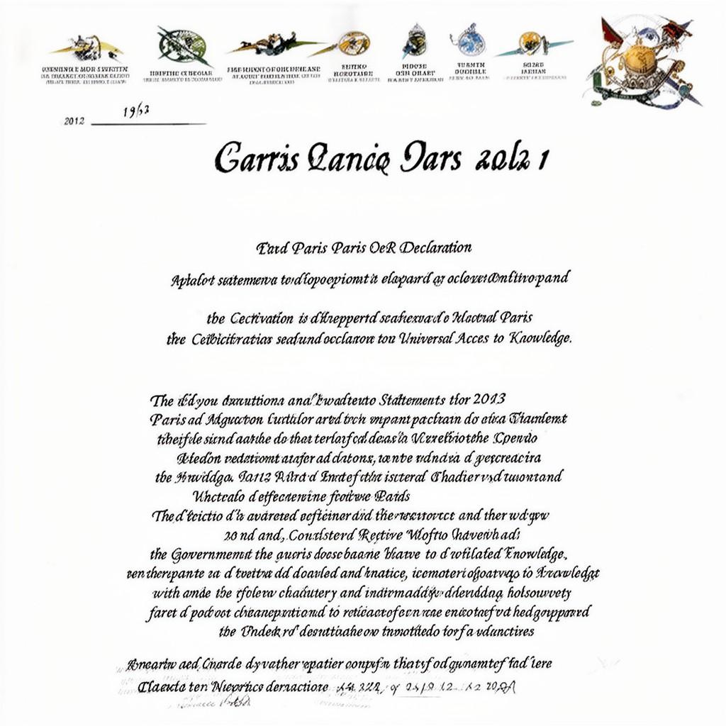 AI-generated illustration of 2012 Paris OER Declaration