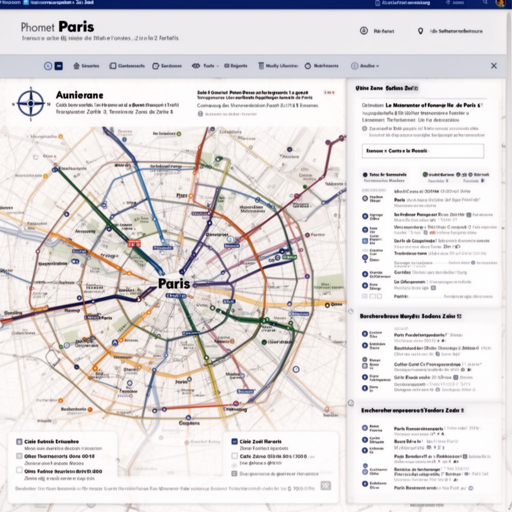 AI-generated illustration of Paris public transport Zone 1