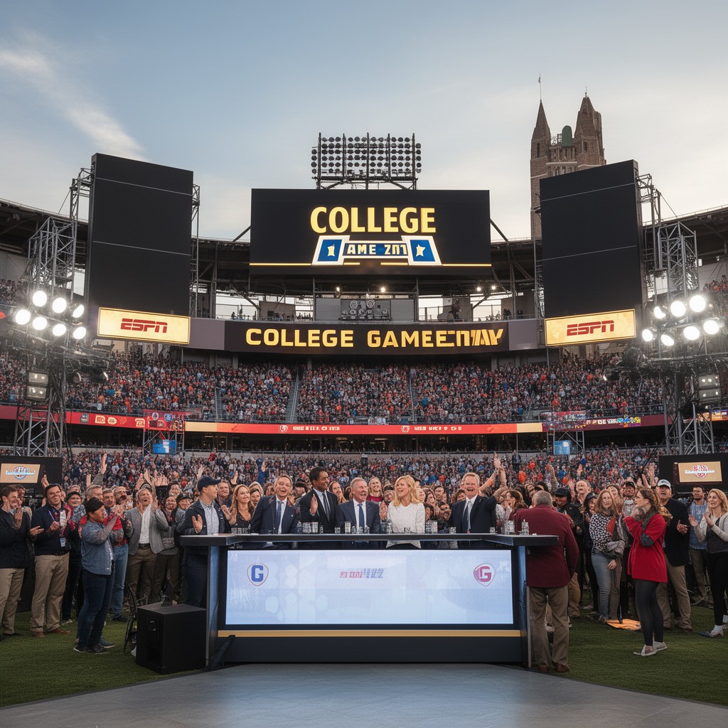 AI-generated illustration of College GameDay