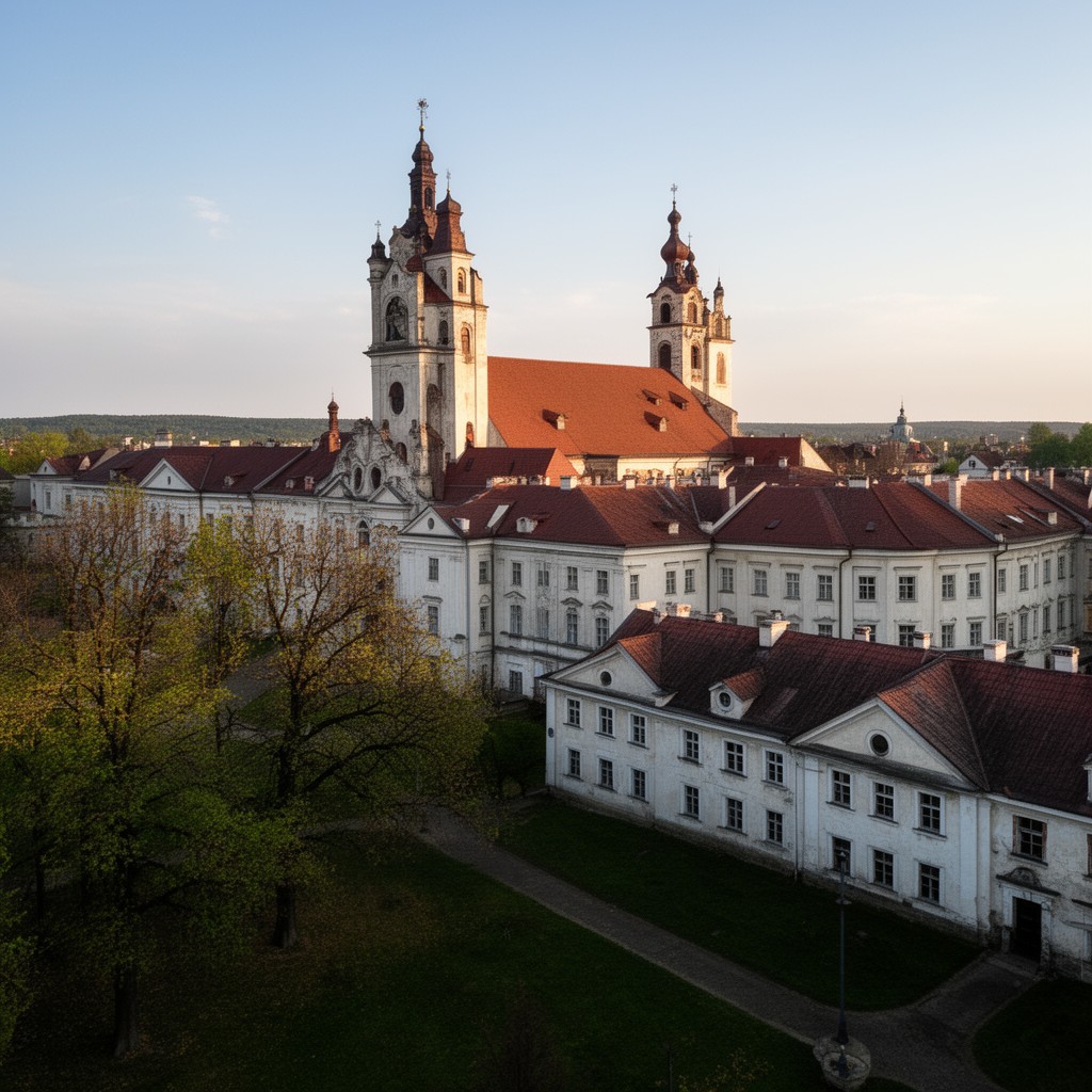 AI-generated illustration of Jesuit College complex