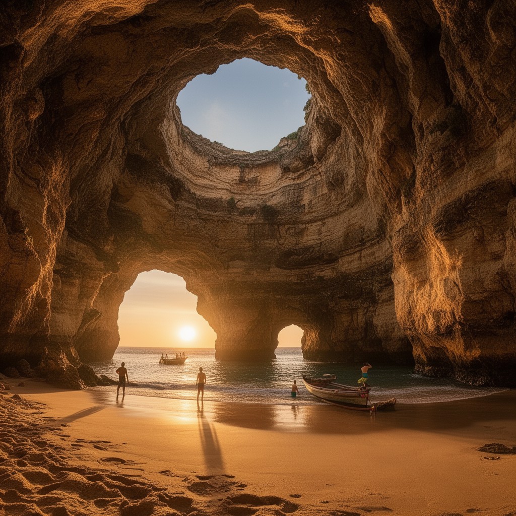 AI-generated illustration of Benagil Cave