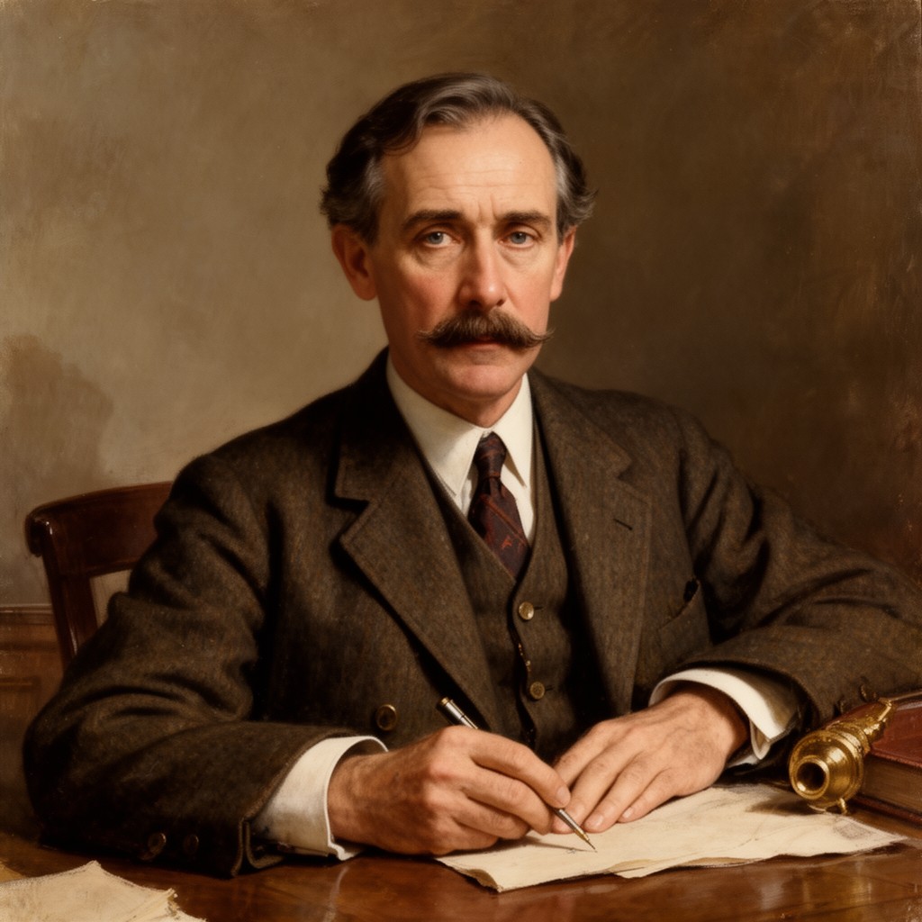 AI-generated illustration of Arthur Conan Doyle