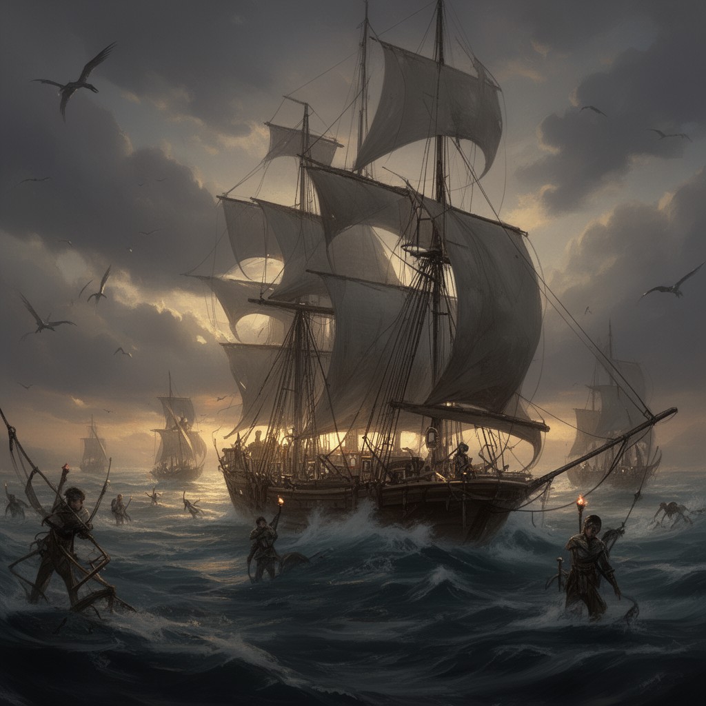 AI-generated illustration of The Narrative of Arthur Gordon Pym of Nantucket