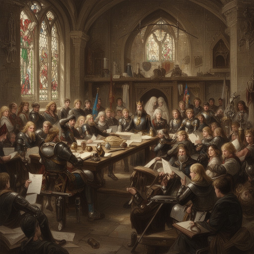 AI-generated illustration of King Arthur's court
