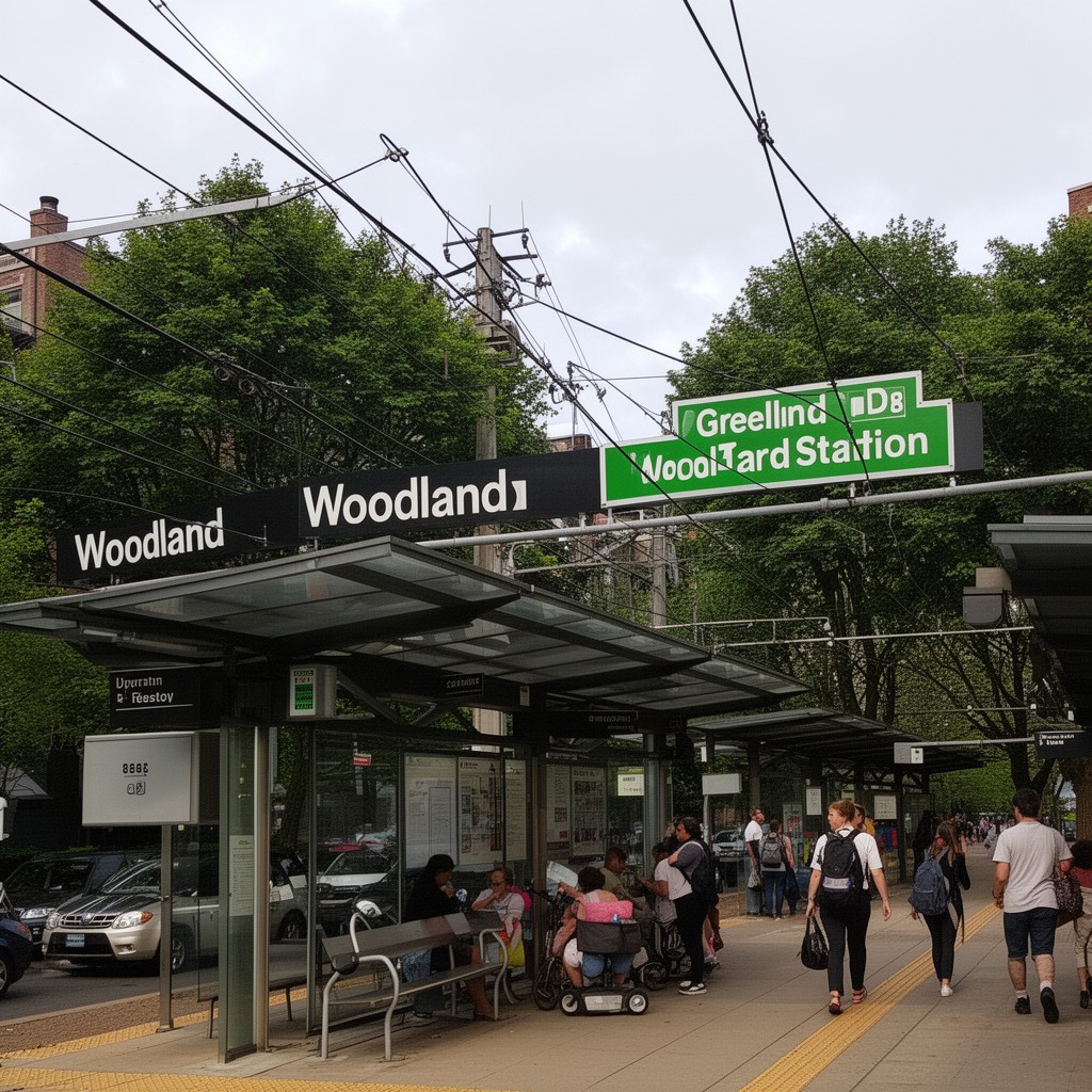 AI-generated illustration of Woodland station