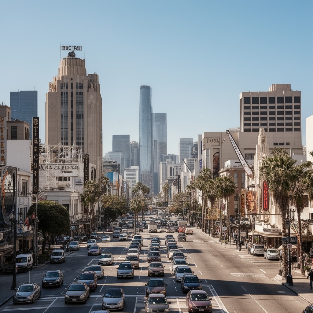 AI-generated illustration of Miracle Mile district