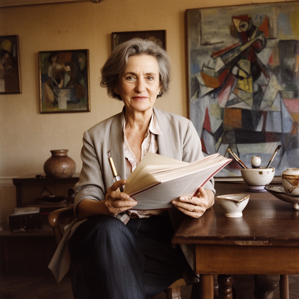 AI-generated illustration of Françoise Gilot