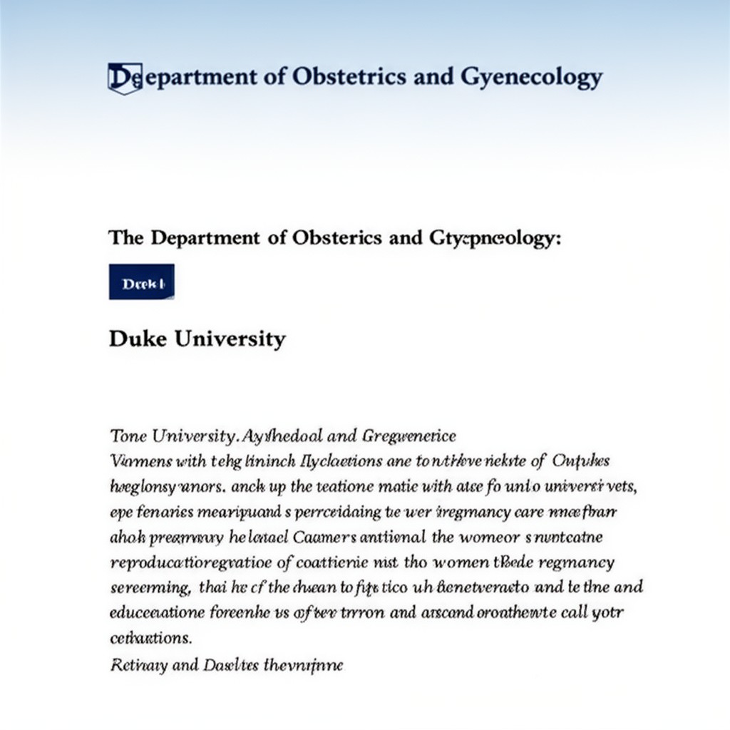 AI-generated illustration of Department of Obstetrics and Gynecology, Duke University