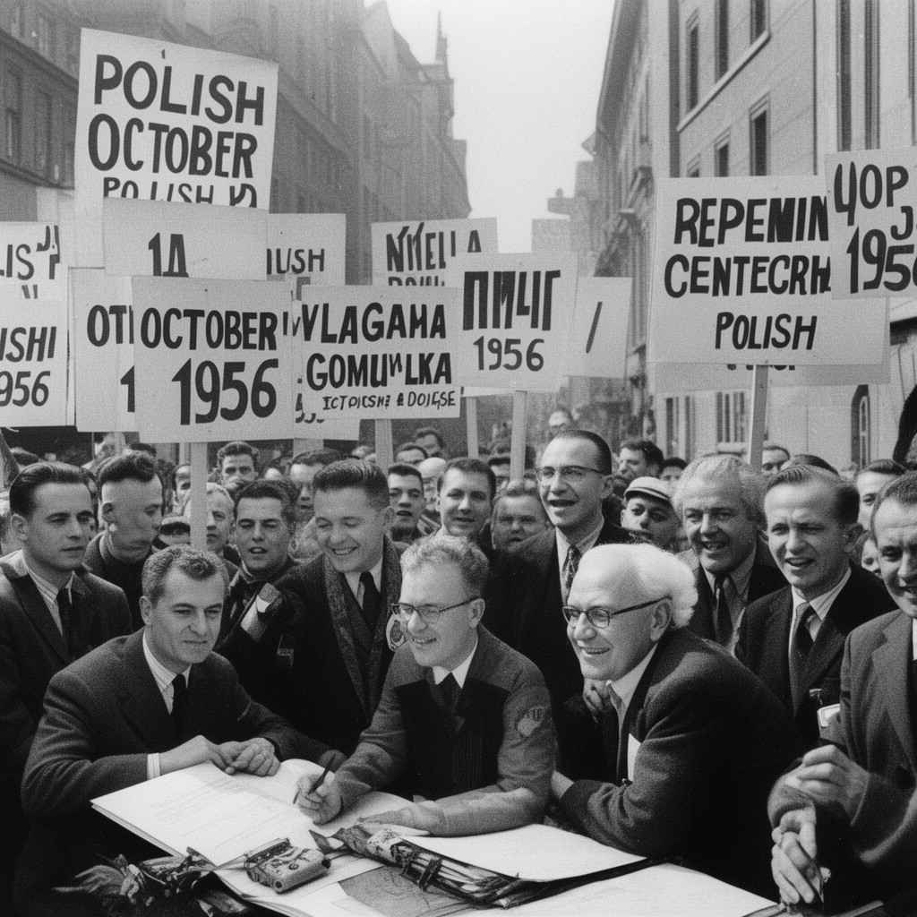 AI-generated illustration of Polish October 1956