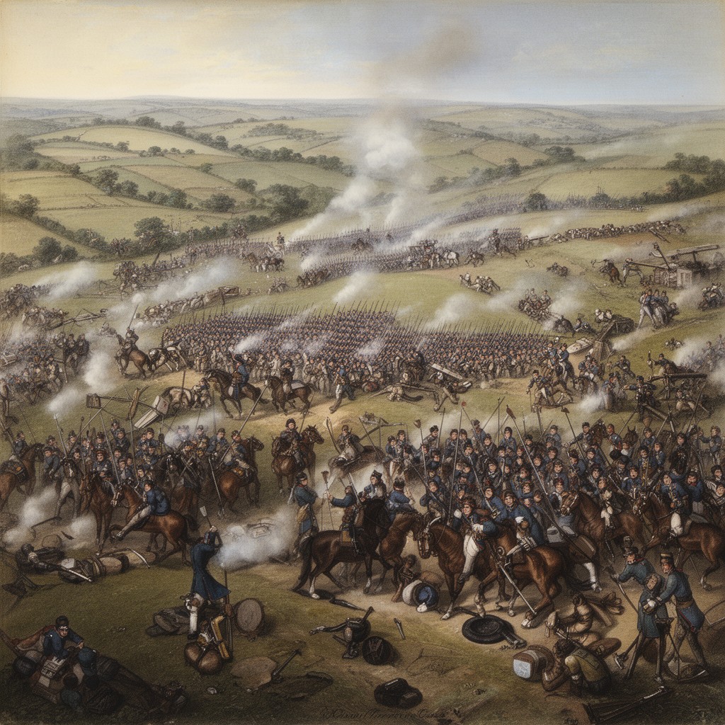 AI-generated illustration of Battle of Quatre Bras