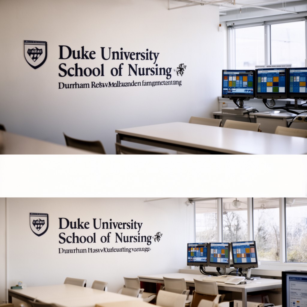 AI-generated illustration of Duke University School of Nursing
