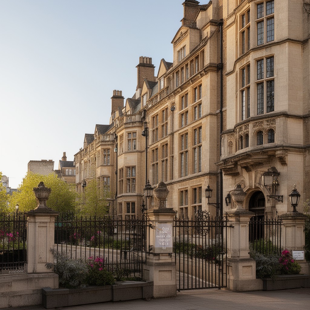 AI-generated illustration of Queen’s College, London