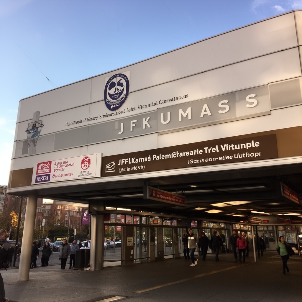 AI-generated illustration of JFK/UMass station