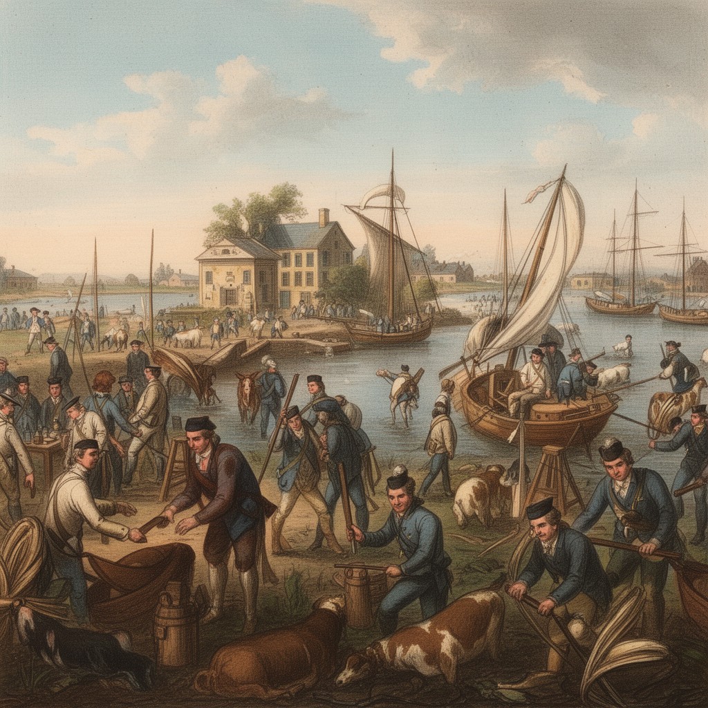 AI-generated illustration of Battle of Chelsea Creek