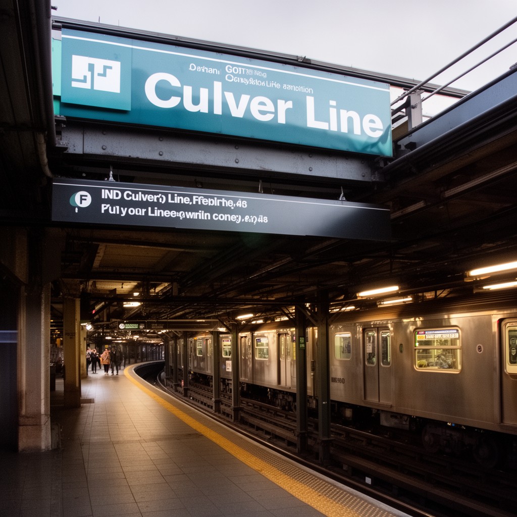 AI-generated illustration of IND Culver Line (subway portion)