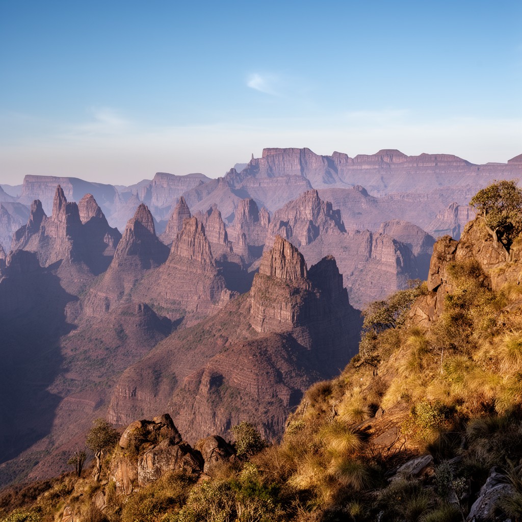 AI-generated illustration of Simien Mountains