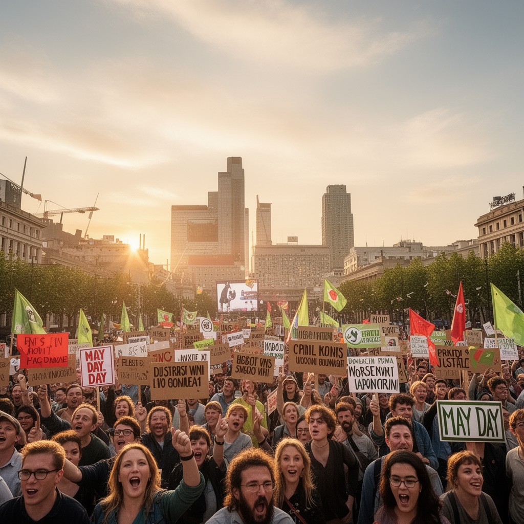 AI-generated illustration of May Day