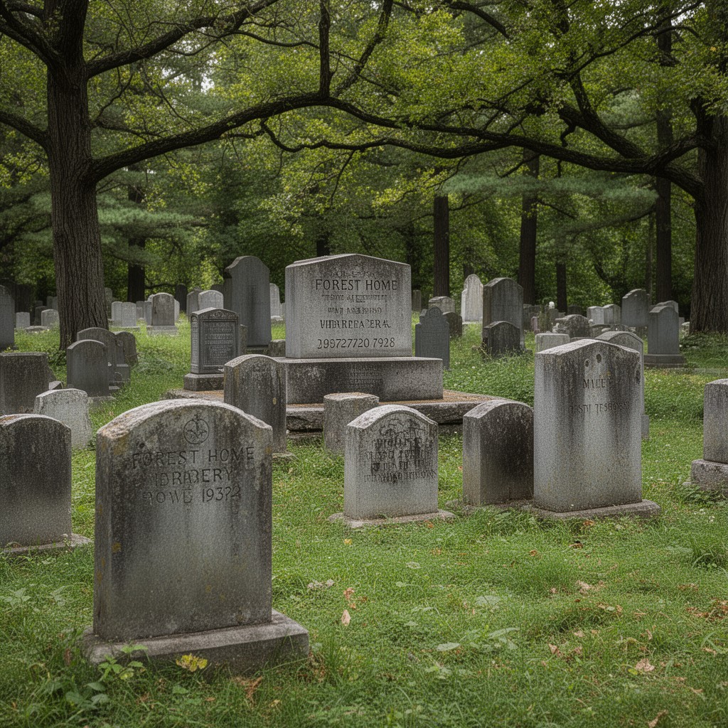 AI-generated illustration of Forest Home Cemetery