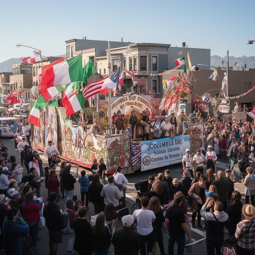 AI-generated illustration of Columbus Day Parade