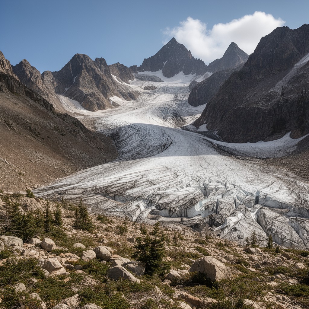 AI-generated illustration of Wheeler Peak Glacier