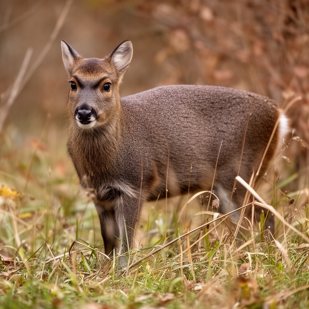 AI-generated illustration of Hydropotes inermis lacks antlers