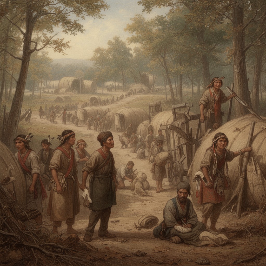AI-generated illustration of Trail of Tears